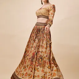 SAPTRANGI Embroidered Ready to Wear Lehenga & Blouse With Dupatta image 4