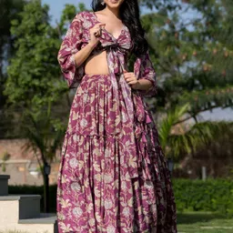 HOUSE OF JAMOTI Floral Printed Ready to Wear Lehenga With Choli image 2