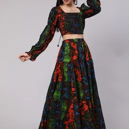 AKS Printed Ready To Wear Lehenga With Choli image 4