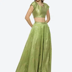 Biba Woven Design Ready to Wear Lehenga & Blouse With Dupatta image 3