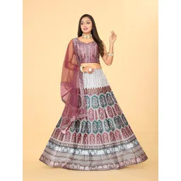 EthnicTree Ethnic Motifs Printed Beads and Stones Ready to Wear Lehenga Choli image 3