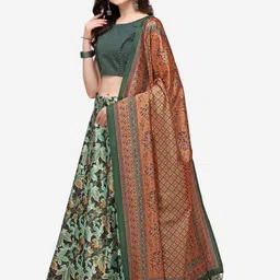 Kaizen TEXO FAB Printed Semi-Stitched Lehenga & Unstitched Blouse With Dupatta image 3