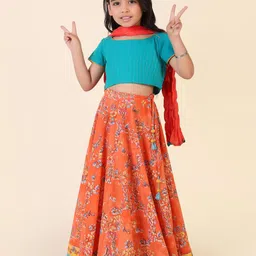 Fabindia Girls Ready to Wear Lehenga & Blouse With Dupatta-picture-25