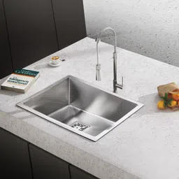 messina 18" X 16" X 10" HANDMADE KITCHEN SINK SINGLE BOWL SOUND PROOF Heavy Quality Handmade Kitchen Sink (18" X 16" X 10") Single Bowl Silver Vessel Sink-picture-12