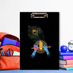 Peacock Feather flute design Digital Reprint Clip Board Exam Pad (14x9.5 Inches)-image-6