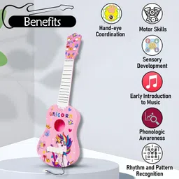 my baby love a perfect care Jungle Theme Guitar 4 Strings Acoustic Music Toys for Kids| Guitar for Beginners Acoustic Guitar Plastic Solid Wood image 2