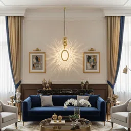 sethi electricals CrystalGold Pendant Lamp Ceiling Lamp image 4