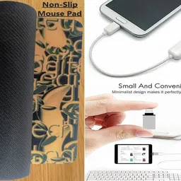 ANJO USB Keyboard-Wireless Mouse-Mouse Pad-2.0 Hub-Cleaner-OTG Micro&C Combo Set Designed for Gaming image 4