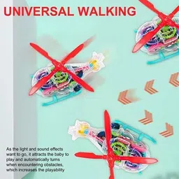 toyvala Transparent 3D Helicopter 360° Rotating with Flashing LED Lights and Music-C image 5