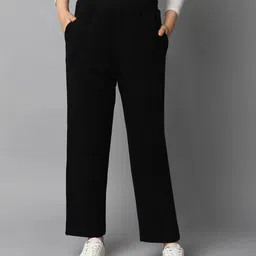 alan jones Women Flared Black Cotton Blend Trousers image 1