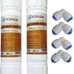 kimza Aqua Carbon Filter + Sediment Filter + 4 pcs connactor Suitable for All RO Solid Filter Cartridge image 1