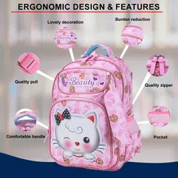 tinytot SB035_02T School Backpack College Bag Travel Bag with Pencil Pouch and Trolley Ist Standard onward Waterproof School Bag image 2