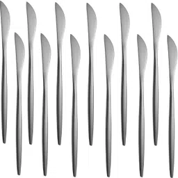 oicia Black Dinner Knives, Premium Butter Spreader Knife, Kitchen Table Knife Set Stainless Steel Steak Knife Set-picture-35