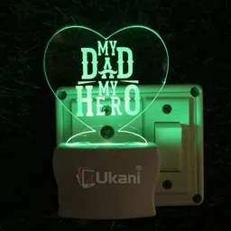 ukani MY DAD MY HERO Acrylic 3D Illusion RGB 7 Colour Changing LED Plug and Play Night Lamp image 3