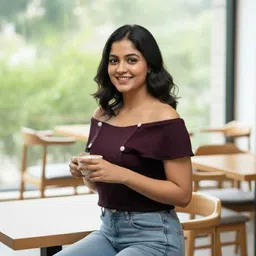 houseofcommon Casual Regular Sleeves Self Design Women Purple Top image 2