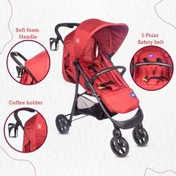 meemee Premium Baby Pram with Reversible Handle,Locking Wheels,for 0-3 Years Baby/Kids Stroller image 3