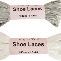 XERUS Flat Light Grey White Shoelace for sneakers canvas Shoe Lace-image-47