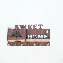 Sweet home sun design mutipurpose 1 Box Wooden Wall Key Holder Wood Key Holder-image-23