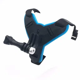 FAVOURITE RIDERS Helmet Strap Mount Front Chin Mount for GoPro for All (Black & Blue) Strap image 2