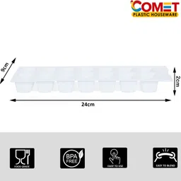 Comet Plastic Ice Cube Tray Set of 4 White Plastic Ice Cube Tray image 5