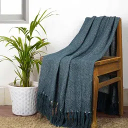 cazimo Teal Solid Cotton 50x60 Inches Sofa Throw-picture-33