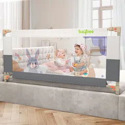 Safety-Portable and Foldable Full Bed Rail Guard Barrier for Baby Protector-image-76
