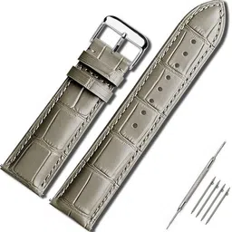 LUBA HIMT faux leather watch band 16MM dark grey for men and women 16 mm Synthetic Leather Watch Strap-image-10