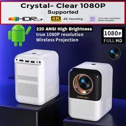 Omexcart 4K Decoding Android Wifi6 BT 5.1 Electronic Focus 6D Keystone Dolby Short Throw (3800 lm / 1 Speaker / Wireless / Remote Controller) Portable Projector image 3