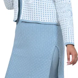 magknit Women kurta set Self Design Suit image 2