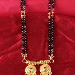 MEENAZ Gold-Plated & Beaded Long Wati Mangalsutra image 1