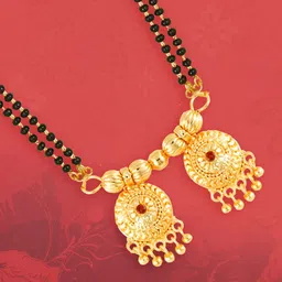 MEENAZ Gold-Plated & Beaded Long Wati Mangalsutra image 2