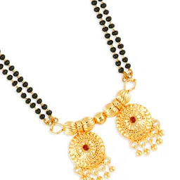 MEENAZ Gold-Plated & Beaded Long Wati Mangalsutra image 5