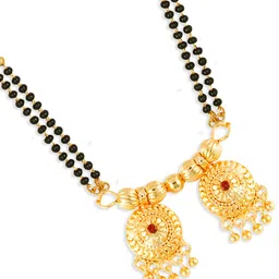 MEENAZ Gold-Plated & Beaded Long Chain Wati Mangalsutra image 5