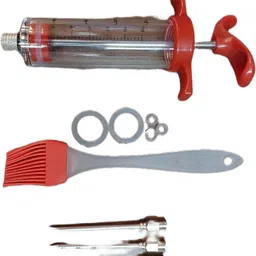 uvari Meat Injector Syringe - 3 Marinade Injector Needles for BBQ Grill, Butter balling BBQ Injector image 2