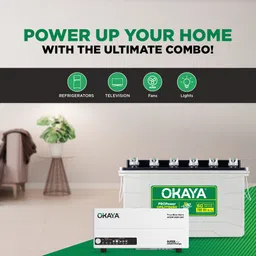 okaya Inverter & Battery Combo, ATSW1400 1150VA Inverter& OPSJT19060 160Ah Super Jambo Tubular Inverter Battery image 3