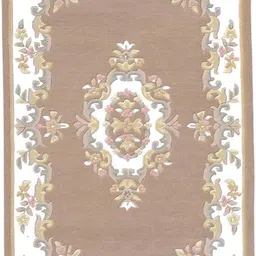 raj international Beige Wool Area Rug image 2