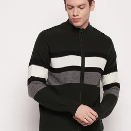 Cantabil Men Colourblocked Wool Cardigan image 1