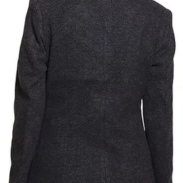 troo blue Women Solid Double Breasted Casual Blazer image 2