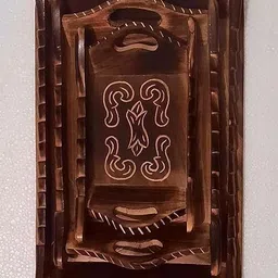 woodastia Decorative Tray for Breakfast, Wooden Tray Serving Set image 3