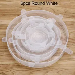 Silicone Stretch Lids 6-Pack, Reusable Durable Food Storage Covers for Bowl Cups Jars Fruits Vegetables, Expandable Food Covers Keeping Food Fresh Fit 8.3 inch, 6.5 inch, 5.7 inch, 4.5 inch, 3.8 inch, 2.6 inch Lid Set-image-48