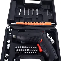 smartgharr Rechargeable Cordless Electric Screwdriver Set with LED Light Adjustable Handle (Foldable 180°), USB Charging, 47-in-1 Drill Bit Kit for Home Screwdriver Bit Set image 3