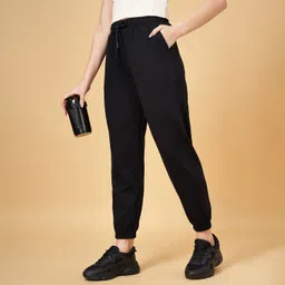 ajile by pantaloons Women Solid Black Track Pants-picture-12