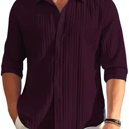 dimmy Men Regular Fit Self Design Button Down Collar Casual Shirt image 2