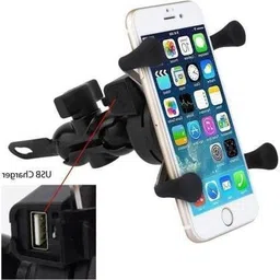 felice mobile holder with charger waterproof | x grip accessory for GPS navigation | 360 degrees rotatable | Anti-Theft docking system | Strong and quality grip Bike Mobile Holder Bike Mobile Holder image 2