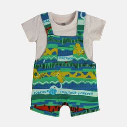 MINI KLUB Boys Printed Pure Cotton Dungaree With T-Shirt-picture-17