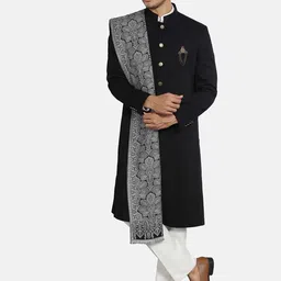 Blackberrys Mandarin Collar Three Piece Sherwani Set-picture-21