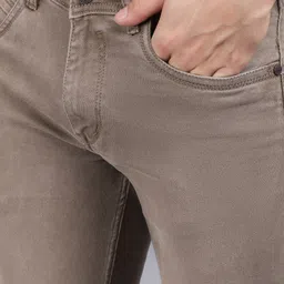 cantabil Men Regular Mid Rise Brown Jeans image 5