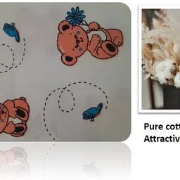 ikaa IKKA TEDIBEAR PRINT BABY CRADLE(THOTIL) PURE COTTON 50 INCH X 60 INCH image 3