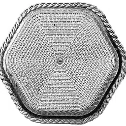 sai praseeda Decorative Non Metallic Silver Finish Serving Thalis (19 x 18 x 3 cm)-Pack of 6 Tray Serving Set image 5