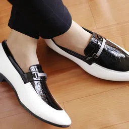englewood Luxury fashion formal shoes shiny loafers stylish faux leather new modal Loafers For Men image 1